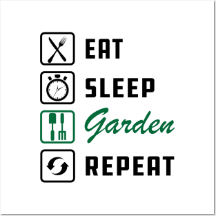 Gardener - Eat Sleep Garden Repeat Posters and Art